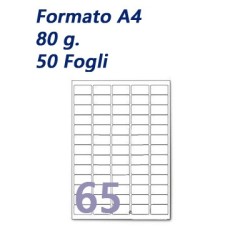 Carta autoadesiva 40*20 cm (65 etichette per foglio)