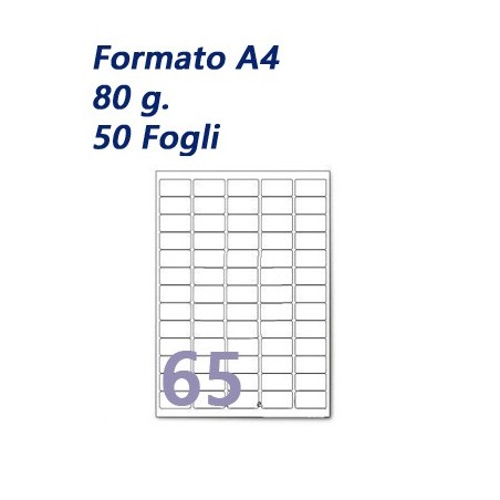 Carta autoadesiva 40*20 cm (65 etichette per foglio)
