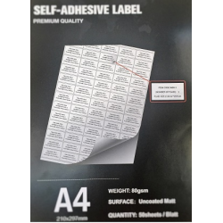 Carta autoadesiva 105*174 mm (8 etichette per foglio)