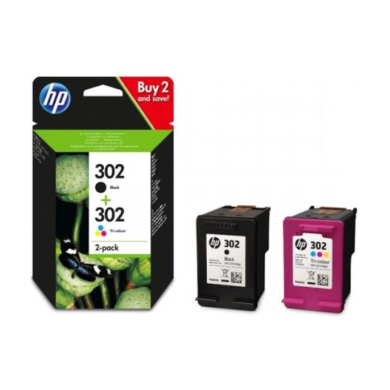 Hp 302 nero + color X4D37AE Originali