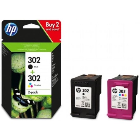 Hp 302 nero + color X4D37AE Originali
