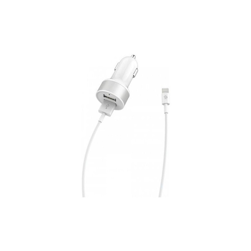 Suit Carica Auto + Cavo Lightning per Apple iOS 10+ Bianco