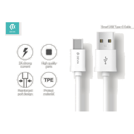 Cavo Serie Smart Type-C Lunghezza 2 metri Bianco