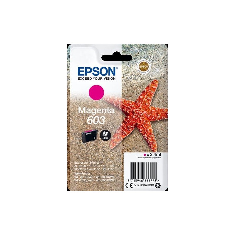 Epson T603 Magenta C13T03U34010 Cartuccia Originale