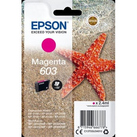 Epson T603 Magenta C13T03U34010 Cartuccia Originale
