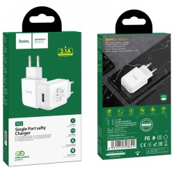 Caricabatteria da rete una porta USB 2.1A bianco