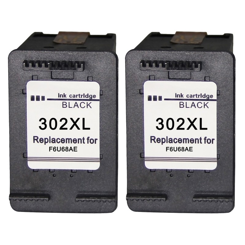 HP 302XL Nero 2 pezzi Compatibile per DeskJet 1110, 2130 e 3630 F6U68AE HP 302XL Nero 2 pezzi Compatibile per DeskJet 1110, 2130 e 3630 F6U68AE