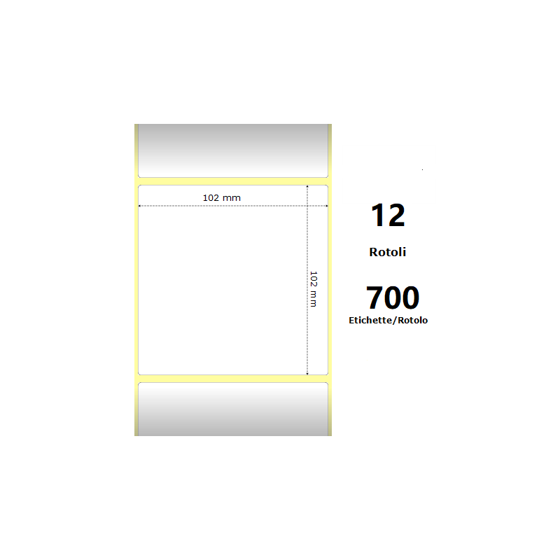 Etichette Zebra Bianco Perforate 101.5x152 mm, 250 Et/Rotolo Compatibili