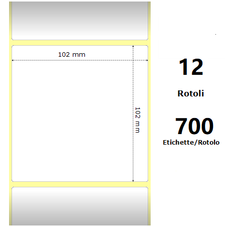Etichette Zebra Bianco Perforate 101.5x152 mm, 250 Et/Rotolo Compatibili
