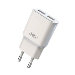 Caricabatteria da rete due porte USB 2.4A bianco