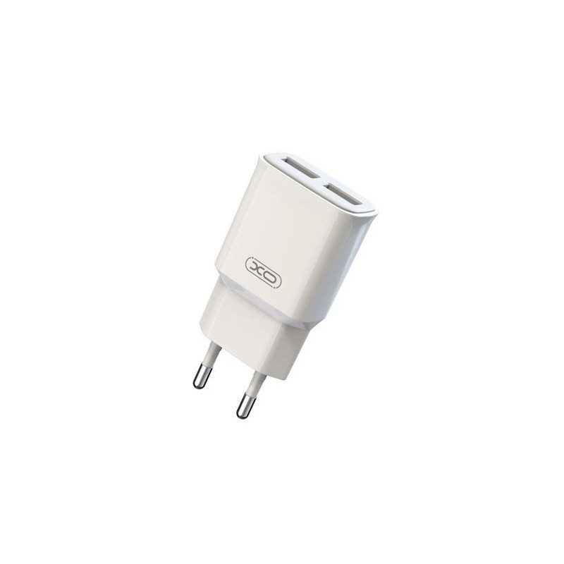 Caricabatteria da rete due porte USB 2.4A bianco