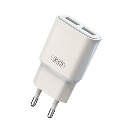 Caricabatteria da rete due porte USB 2.4A bianco