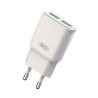 Caricabatteria da rete due porte USB 2.4A bianco
