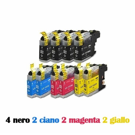 Brother BOX 10PZ LC123 4nere e 2x colore Cartucce Compatibili per DCP-J4110W J752DW MFC-J4410 J4510