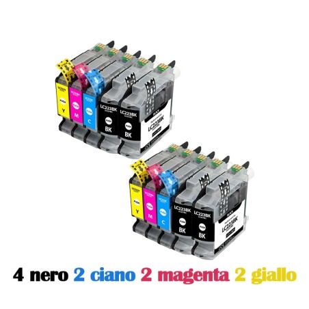 Brother BOX 10 LC223 4nere e 2x Colore Cartucce Compatibili per J4620 J4420 J4625 J5625 J4120 J532