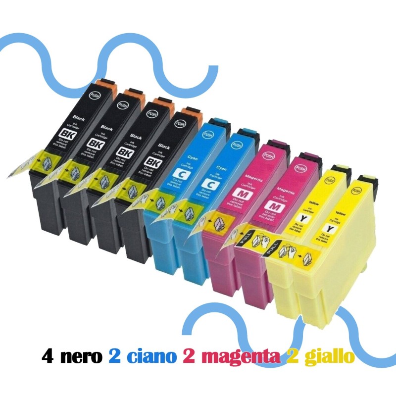 Epson BOX 10 T1281-T1284 4 K 2 per colore per S22 SX125 420W BX305FW Epson BOX 10 T1281-T1284 4 K 2 per colore per S22 SX125 420W BX305FW