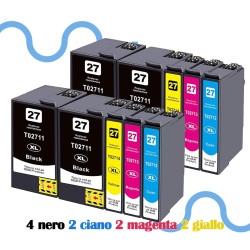 Epson BOX 10 T2711-2714 4 K 2 per colore per WF3620 WF3640 WF7110 WF7610 WF7620