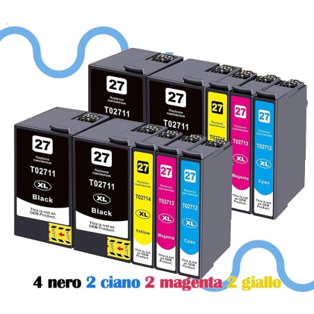 Epson BOX 10 T2711-2714 4 K 2 per colore per WF3620 WF3640 WF7110 WF7610 WF7620