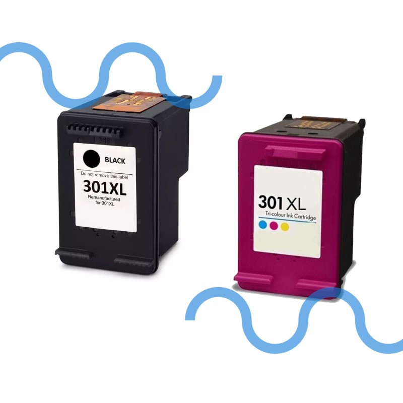 HP BOX 2 301XL CH546EE Nero+Color Compatibile per DeskJet 1050, 2540 e 3050, OfficeJet 2620 HP BOX 2 301XL CH546EE Nero+Color Compatibile per DeskJet 1050, 2540 e 3050, OfficeJet 2620