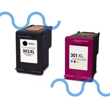 HP BOX 2 301XL CH546EE Nero+Color Compatibile per DeskJet 1050, 2540 e 3050, OfficeJet 2620