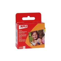 Apli Confezione da 250 Puntine Autoadesive 12 x 16 mm - Biadesivo