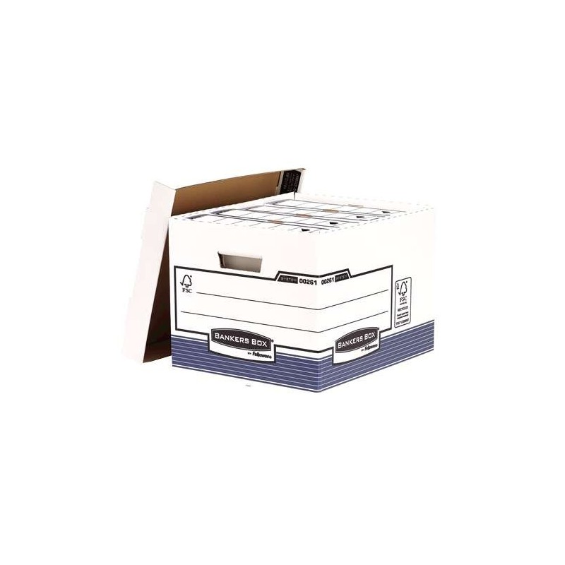 Contenitore Fellowes Bankers Box - Assemblaggio Fastfold automatico - Certificazione FSC in cartone riciclato 10pz 10pz Contenitore Fellowes Bankers Box - Assemblaggio Fastfold automatico - Certificazione FSC in cartone riciclato 10pz 10pz