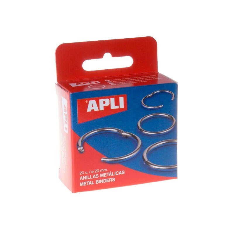Apli Confezione da 20 Anelli Metallici Snodati Ø20 mm Apli Confezione da 20 Anelli Metallici Snodati Ø20 mm
