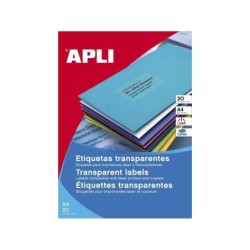 Apli Etiquetas Permanentes Translucidas 210 x 297 mm - 20 Hojas - Resistentes Intemperie