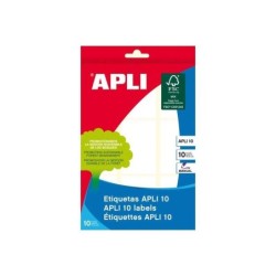 Apli Etiquetas Blancas 34 x 53 mm - Ideal para Escribir sobre Ellas - 10 Hojas