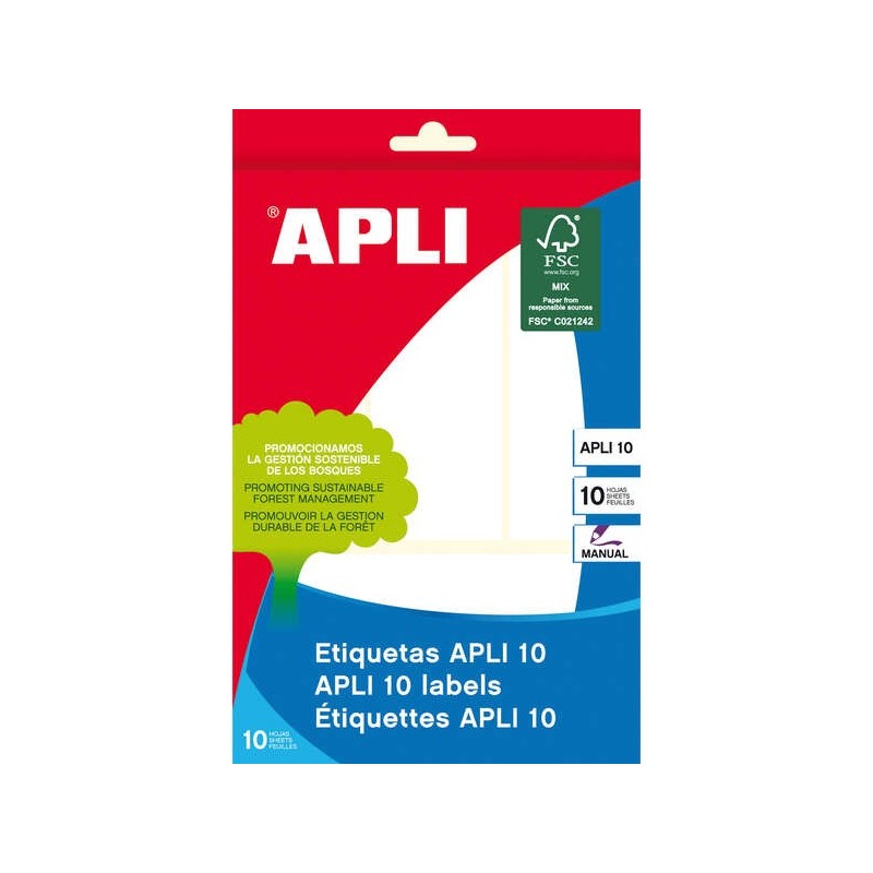 Apli Etiquetas 10 Blancas 38.0 x 102.0mm 10 Hojas Apli Etiquetas 10 Blancas 38.0 x 102.0mm 10 Hojas