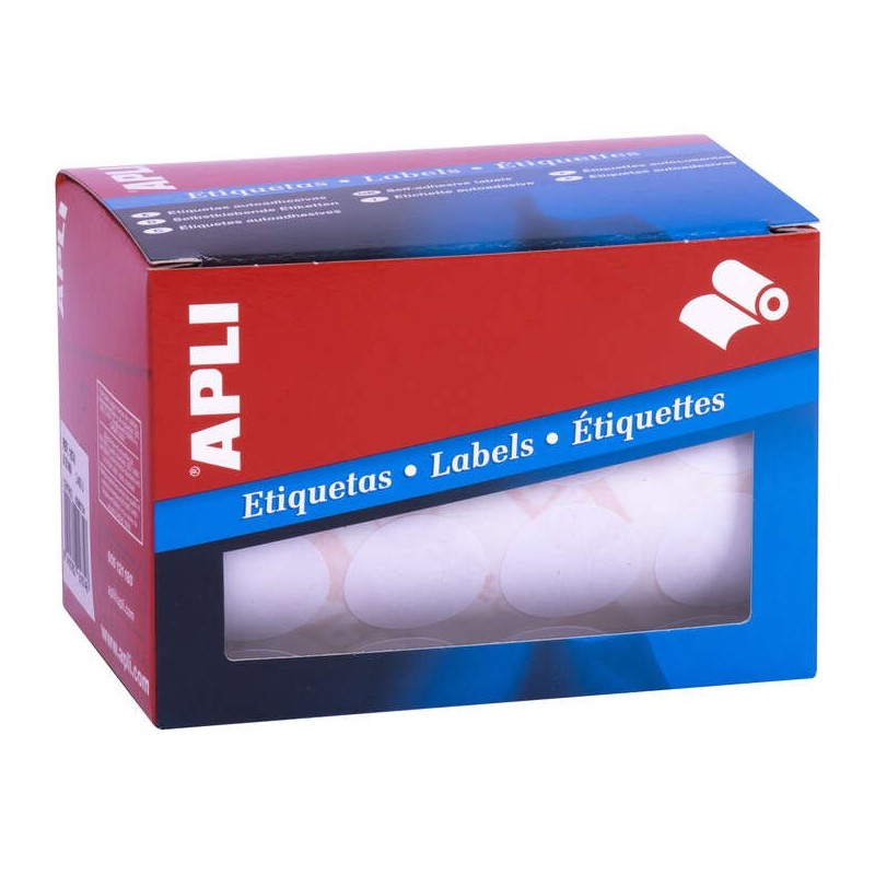 Rotolo Apli di Etichette Bianche Permanenti Ø 25,0mm Rotolo Apli di Etichette Bianche Permanenti Ø 25,0mm