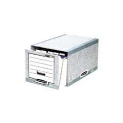 Fellowes Bankers Box Cajon Archivador - Montaje Manual - Carton Reciclado Certificacion FSC - Color Gris