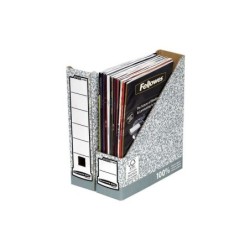 Fellowes Bankers Box Revistero A4 80mm - Montaje Manual - Carton Reciclado Certificacion FSC - Color Gris