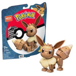 Mattel Mega Construx Wonder Builders Pokemon Eevee - Figura da costruzione - Dimensioni 10 cm circa. - 215 pezzi