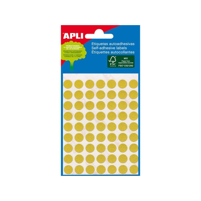 Etichette Apli Minibag gialle Ø 8,0 mm 3 fogli Etichette Apli Minibag gialle Ø 8,0 mm 3 fogli