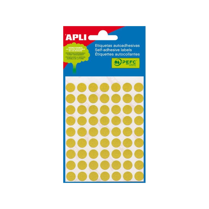 Apli Etiquetas Minibolsa Amarillas Ø 13.0mm 5 Hojas Apli Etiquetas Minibolsa Amarillas Ø 13.0mm 5 Hojas