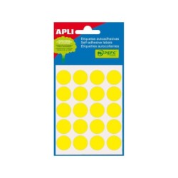 Etichette Apli Minibag gialle Ø 19,0 mm 5 fogli