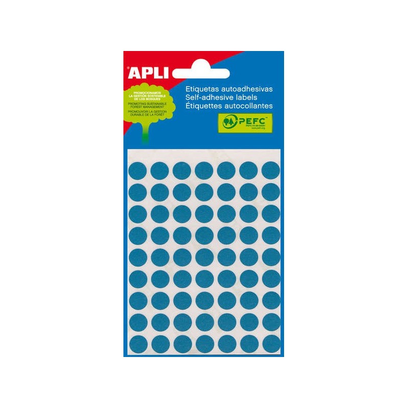 Apli Etiquetas Minibolsa Azules 34.0 x 67.0mm 5 Hojas