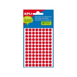 Apli Etichette per mini buste rosse fluorescenti Ø 8,0 mm 3 fogli