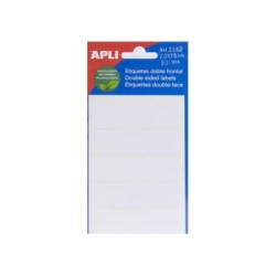 Apli Etiquetas Doble Frontal Blancas 20.0 x 75.0mm
