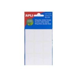 Apli Etiquetas Doble Frontal Blancas 22.0 x 32.0mm