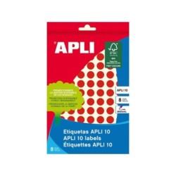 Apli Etichette 10 Rosse Ø 10mm 8 Fogli