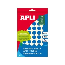Apli Etiquetas 10 Azules Ø 13mm 8 Hojas