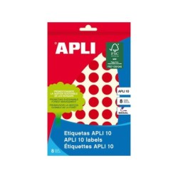 Apli Etiquetas 10 Rojas Ø 13mm 8 Hojas
