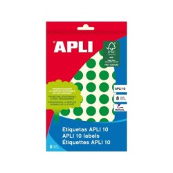 Etichette Apli 10 Verde Ø 13mm 8 Fogli
