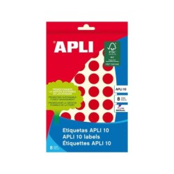 Apli Etiquetas 10 Rojas Ø 16mm 8 Hojas