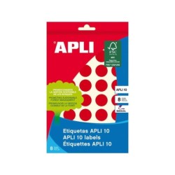 Apli Etiquetas 10 Rojas Ø 19mm 8 Hojas