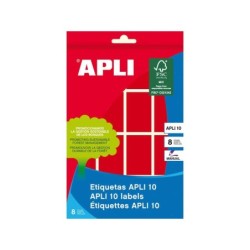 Apli Etiquetas 10 Rojas 25 x 40mm 8 Hojas