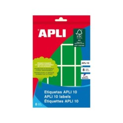 Etichette Apli 10 verdi 25 x 40 mm 8 fogli