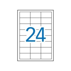 Apli Confezione da 2.400 Etichette Bianche Bordi Dritti 64,6 x 33,8 mm - Adesive Rimovibili - Adatte per Stampante e Fotocopiatr